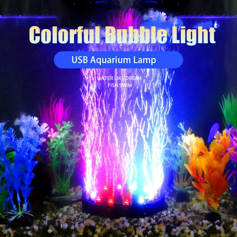 Aquarium Submersible USB LED Bubble Light Colorful Aeration Disc Underwater Aquatic Plants Coral Lamp Fish Tank Accessories