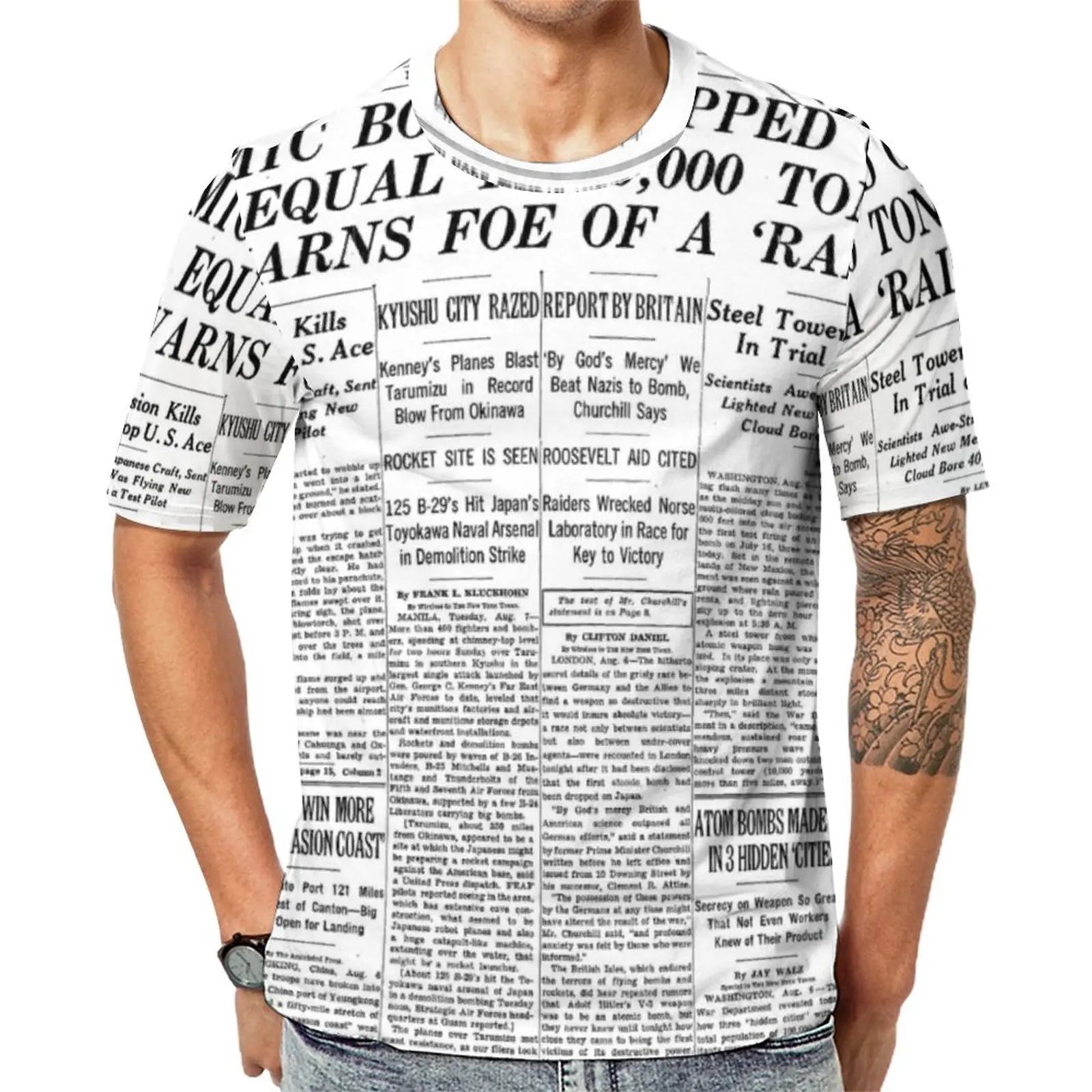 

Cool Newspaper T-Shirt Men Letter Print Y2K T Shirts Summer Vintage Tee Shirt Short Sleeve Graphic Oversized Clothing
