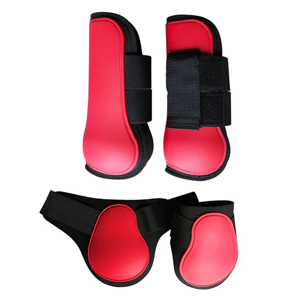 

4pcs Horse Leg Boots Equestrian Equipment Anti Scratching Adjustable Band Sports Running Protective Front Hind Riding Training