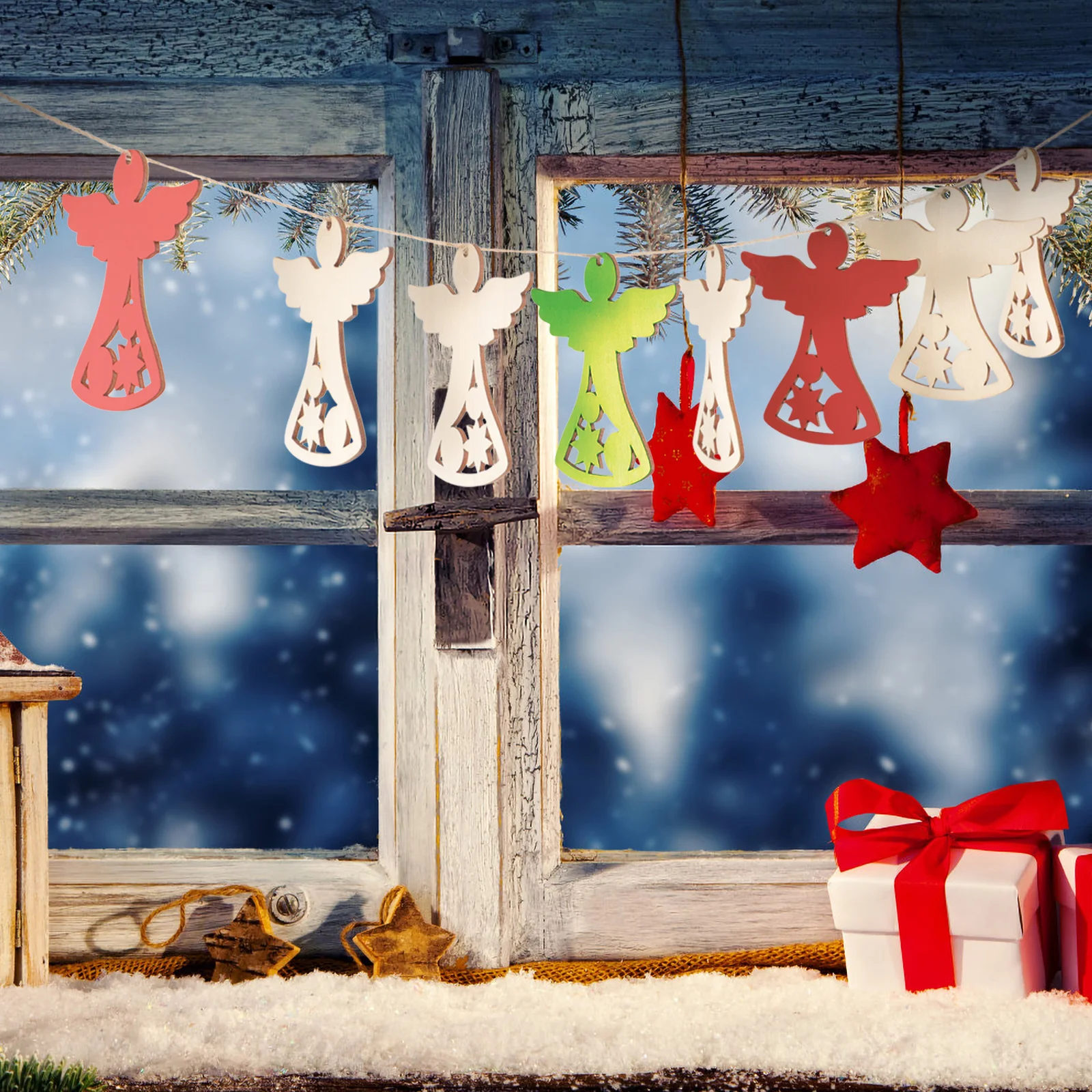 Детская ручная роспись Рождественский ангел патч деревянные доски