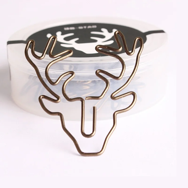 Скрепка в форме головы оленя металлическая закладка скрепка для бумаг
