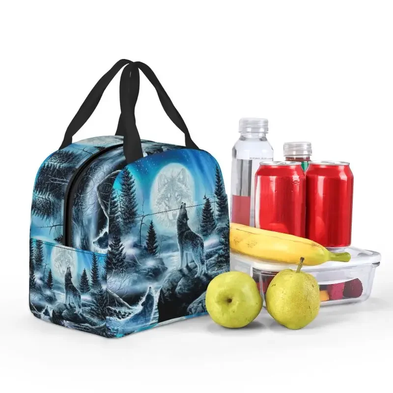 Недовольство волком изолированная сумка для ланча женщин портативный