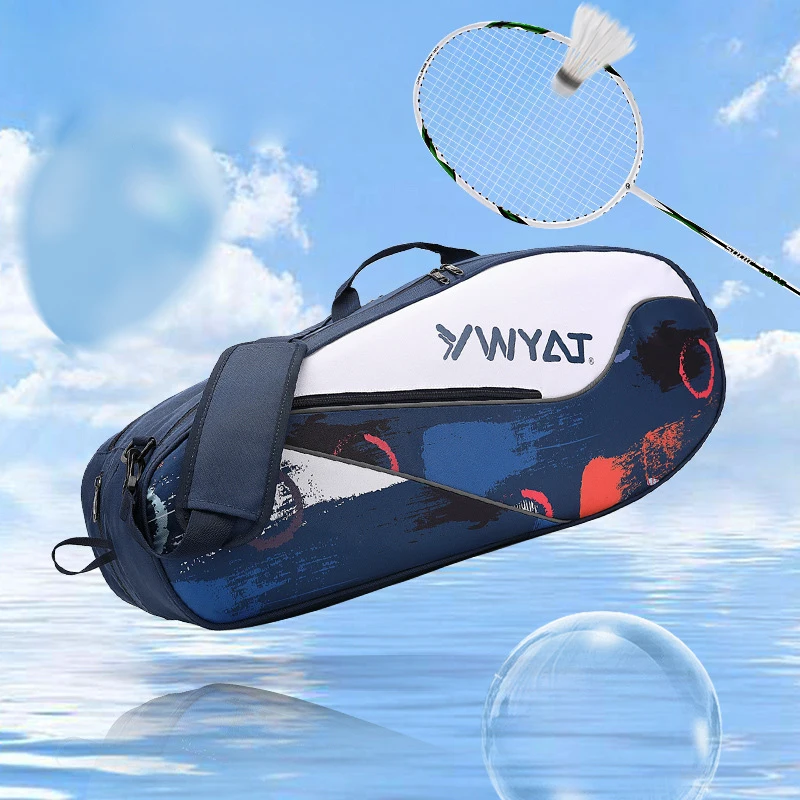 YWYAT Badminton Bag for 3 Rackets Men Women Sports Backpacks Tennis Bag Large Capacity Portable Thick Badminton Racket Cover