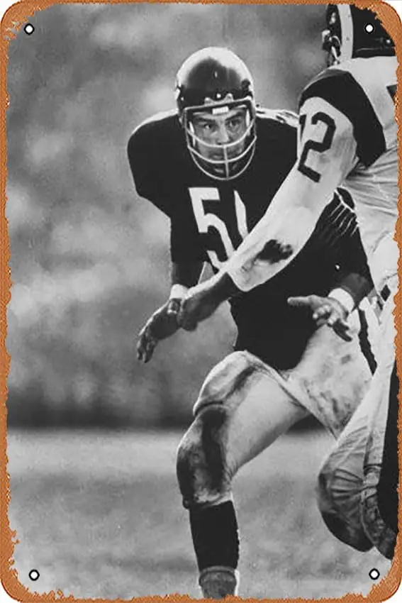 Металлическая жестяная вывеска - Linebacker for the Bears Dick Butkus Плакат с металлической