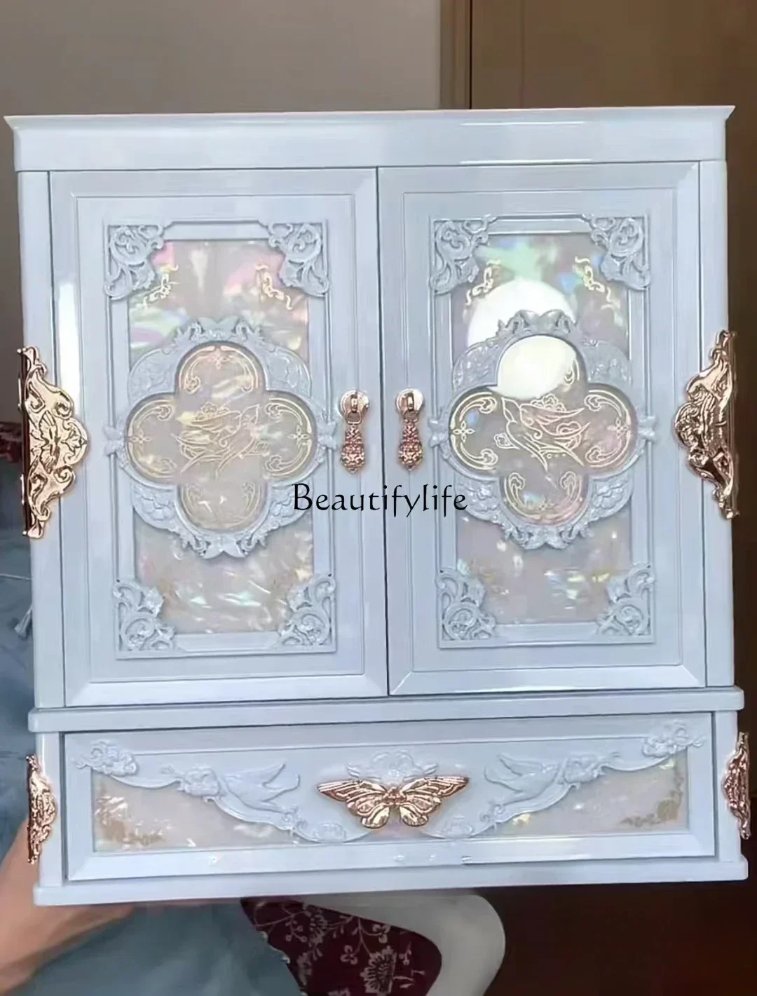 Коробка для хранения косметики Huazhi с изображением бабочки Облака плеч без