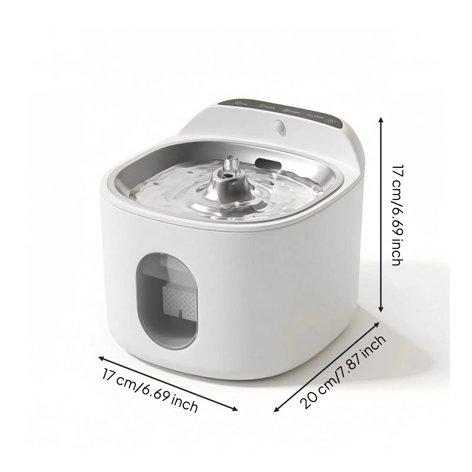 Фото Беспроводной автоматический фонтан для питья из нержавеющей стали, диспенсер для воды для домашних животных, просторная чаша для домашних кошек и собак, станция для увлажнения. №1