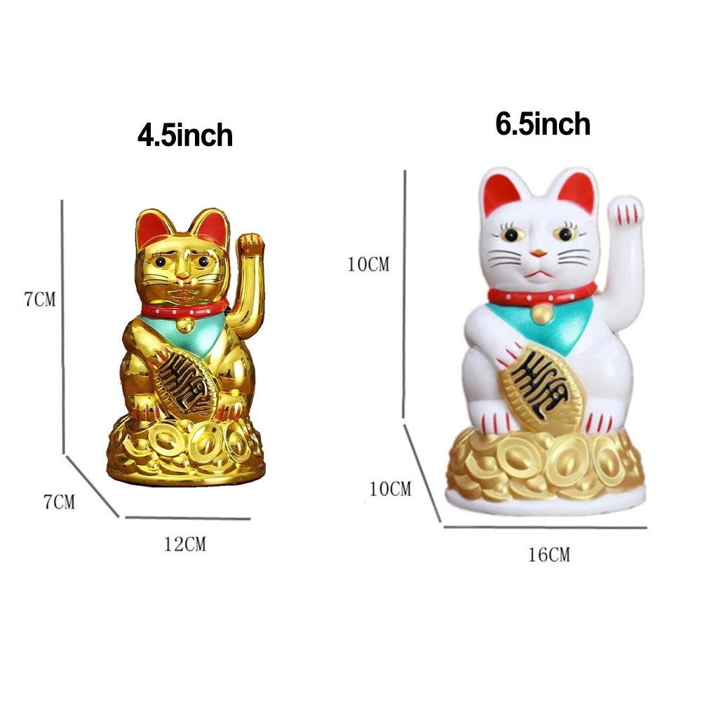 Китайский Lucky Waving Cat Beckoning Maneki Neko Gold Fortune фэн-шуй 6 5 "дюймовый художественный