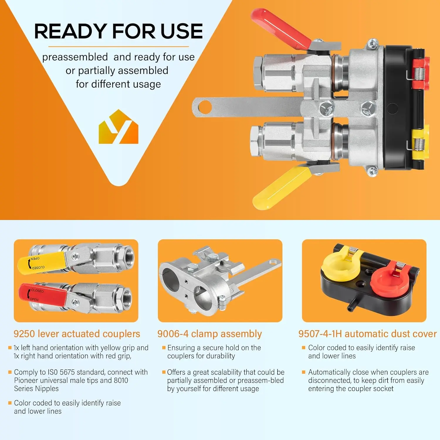 MX 9500-4 набор зажимов для сельскохозяйственного трактора с рычажным приводом