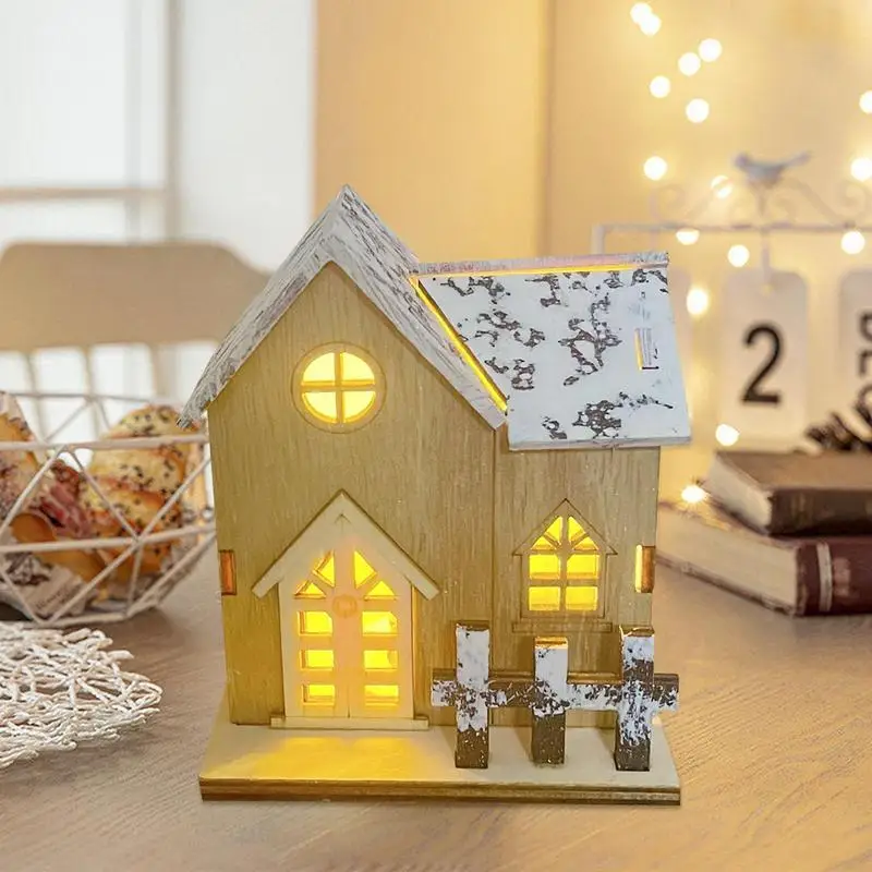 Рождественский деревянный светящийся мини-стол x max декоративные принадлежности