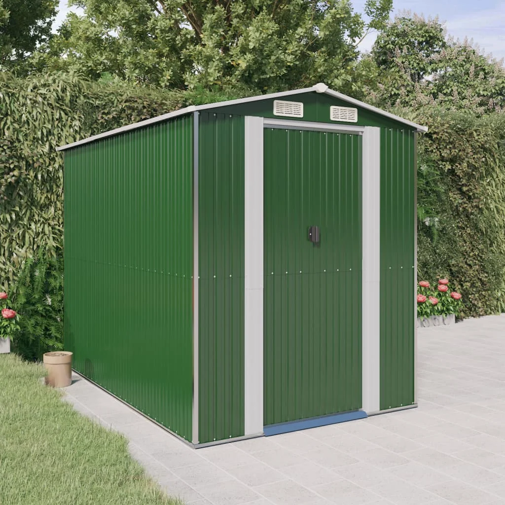 

Garden Shed, Garden Decoration, Green 192x274x223 cm, Galvanised Steel
