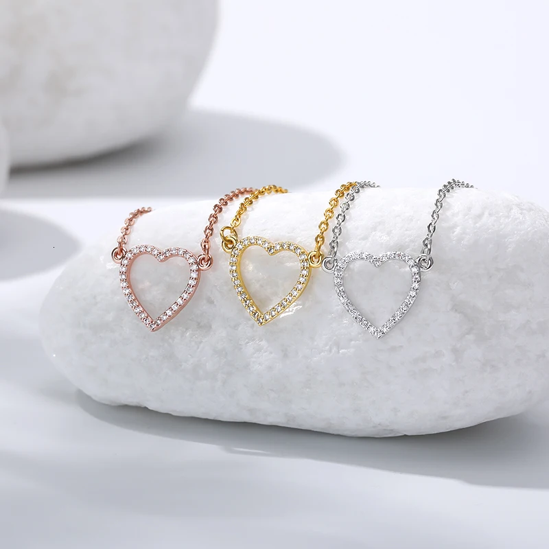 

Heart Necklaces Charm Amulet Zircon Heart Pendant Love Choker Necklace Boho Jewelry Birthday Gift For Women Girl Lover