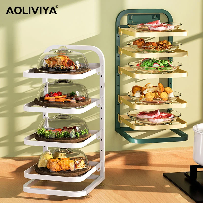 

AOLIVIYA Kitchen Preparation Plate Side Dish Rack Home Hot Pot Countertop Multi-layer Food Vegetable Storage Rack