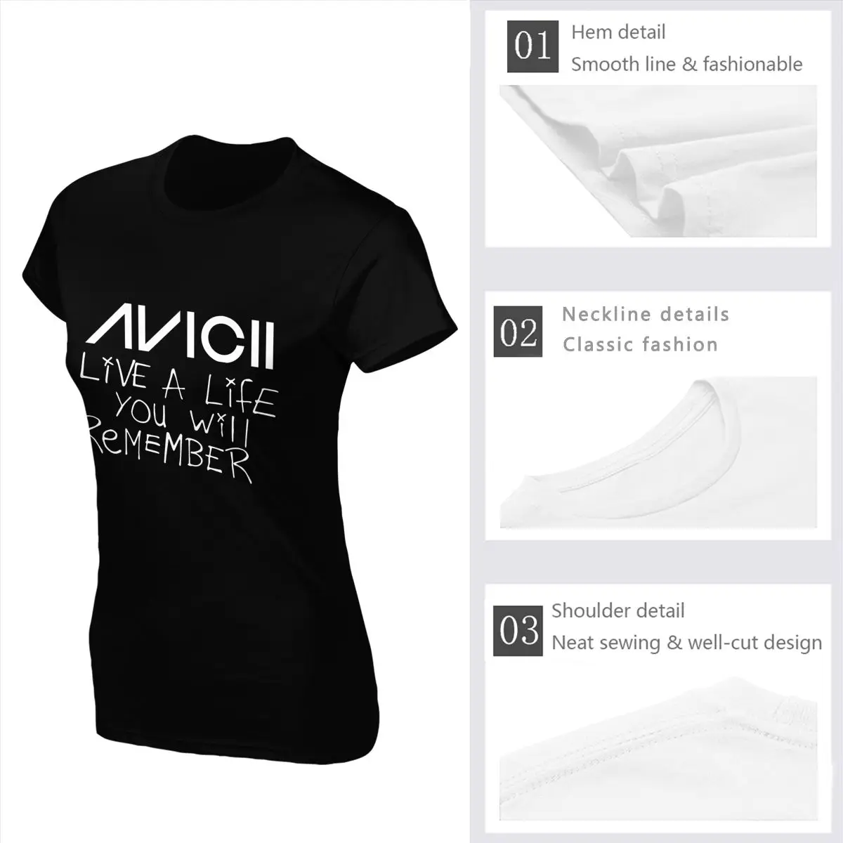 Женская винтажная хлопковая Футболка Avicii Живи жизнь ты помнишь |