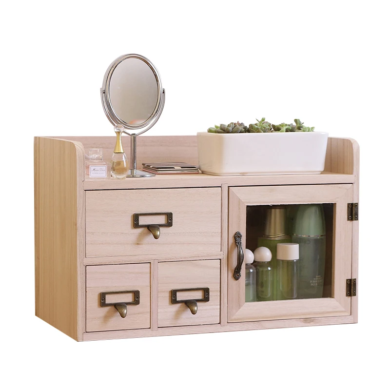 

Настольный минималистичный ящик для хранения в японском стиле, стойка для хранения, офисный шкаф для хранения из массива дерева