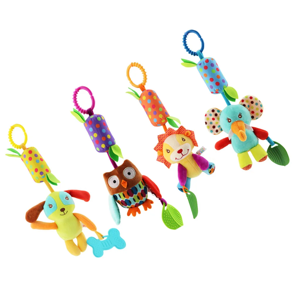

4pcs Infant Baby Rattle Hanging Bedside Bells Gift Toys for Car Seat Stroller Crib