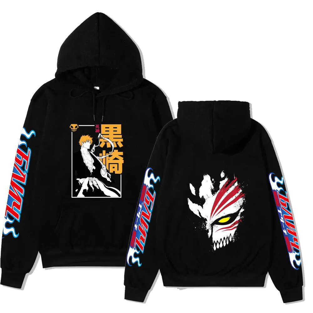 

Japanese Hot Anime Bleach Kurosaki Ichigo Hoodie Men Women Sweatshirts Streetwears Unisex Harajuku Pullovers Anime Clothes
