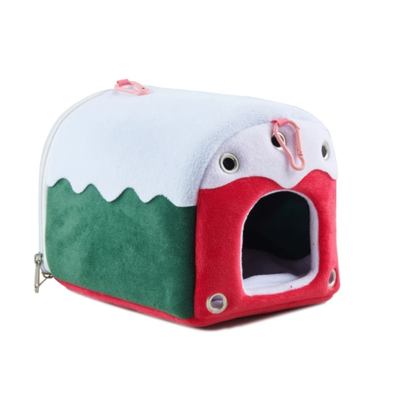 Плюшевый домик для птиц кровать маленьких животных пещера зеленая домашних