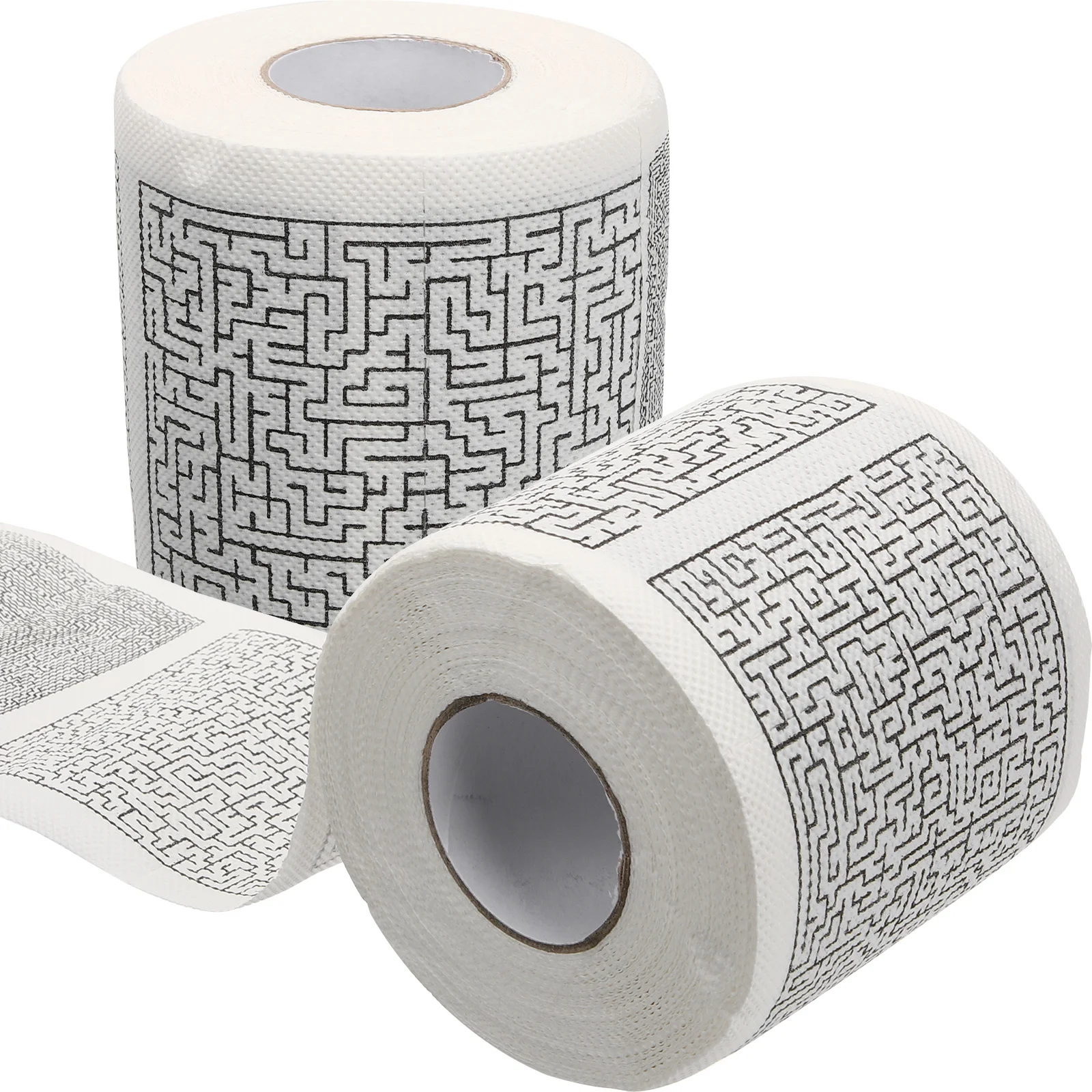 

2 Rolls Printed Toilet Paper Maze Printing Used Papers Colorful Tissue Supple Romantic Gifts Bathroom Napkins Soft Pattern