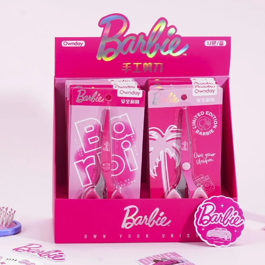 Аниме Барби с принтом розовые ножницы портативные офисные мультяшные ножи для