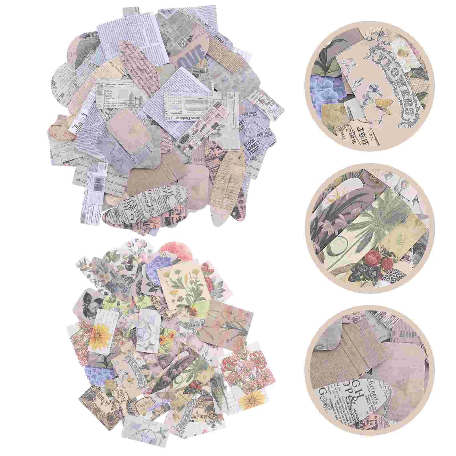 

2 Bags Decorative Stickers Scrapbook DIY Stickers Self-adhesive Stickers Book Decals