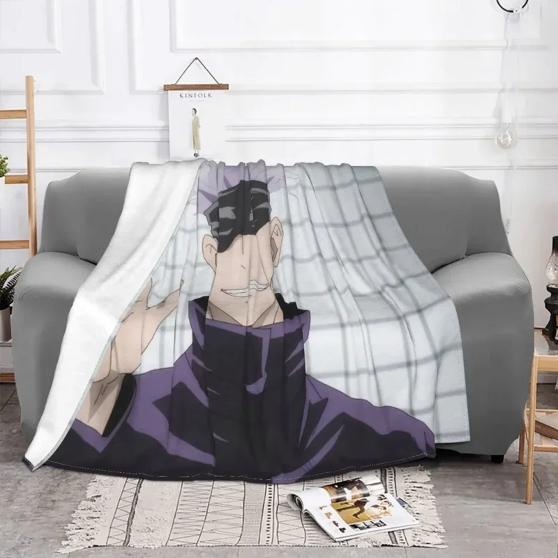

Gojo Satoru Collage Manga Blankets Fleece Summer Jujutsu Kaisen Anime Portable Lightweight Throw Blanket For Bed Car Rug Piece