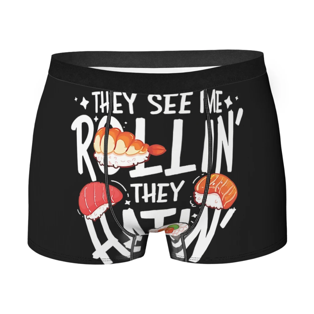 

They See Me Rollin Man's Boxer Briefs Sushi Food Breathable Creative Underpants High Quality Print Shorts Birthday Gifts