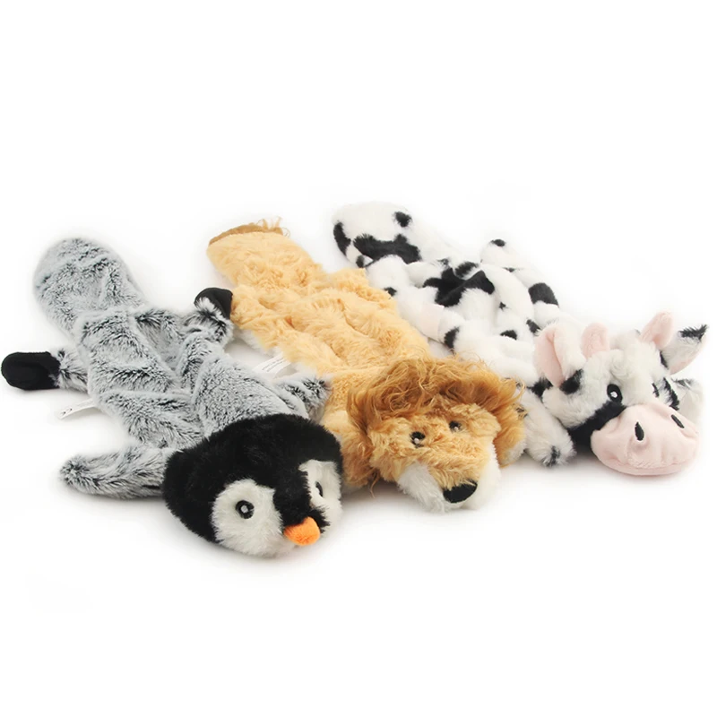 

Pet Plush Toy Cow Lion Animals Shape Soft Cute Squeaky Sound Puppy Chew Molar Playing Cleaning Teeth Interactive Game Supplies