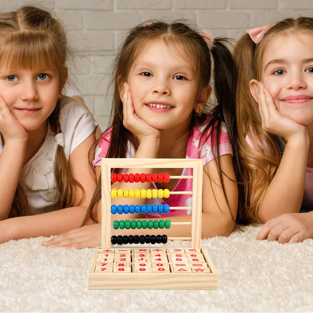 Счетная стойка обучающая математике игрушка деревянная эстетическая