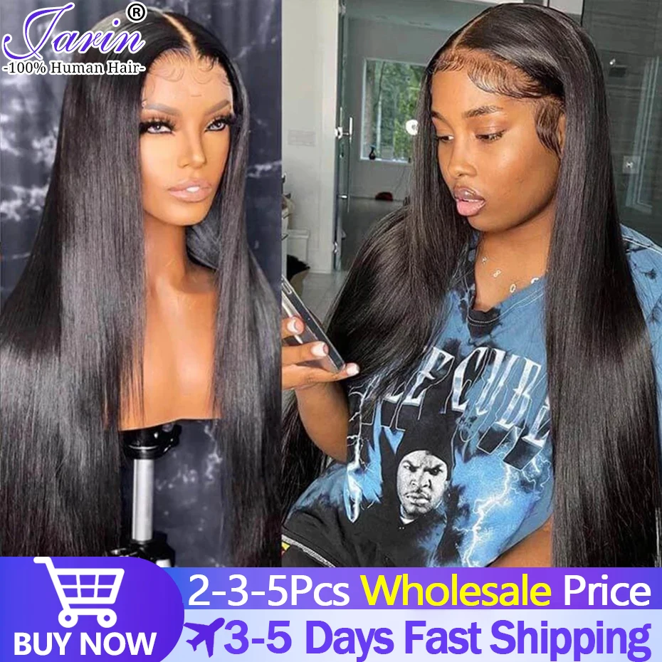 2-3-5 Pieces/Lot Transparent Lace Frontal Wig 4x4 13x4 Lace Front Human Hair Wigs Pre plucked Lace Frontal Wig Remy Wholesale