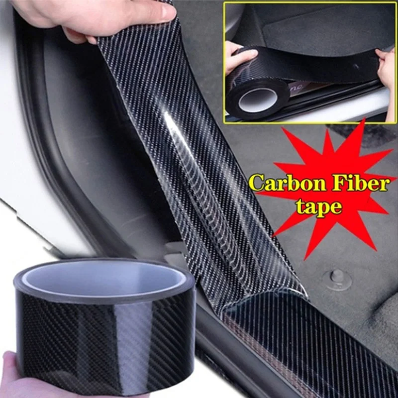 

3m Car Door Sill Protector 5D Carbon Fiber Bumper Protector Self-Adhesive Anti-Collision Car Wrap Film