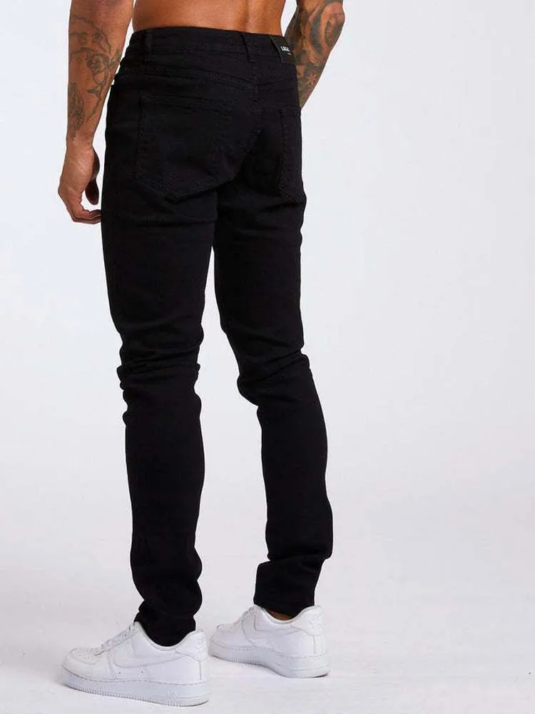 Y2k Slim Men's Jeans Korean Streetwear Elastic Brand Clothing High Street Fashion Business Casual Black Pants Aesthetic Autumn