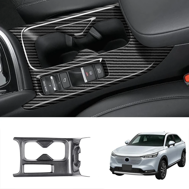 

Car Center Console Water Cup Holder Decoration Cover Trim Stickers For Honda HRV HR-V Vezel 2021 2022 LHD
