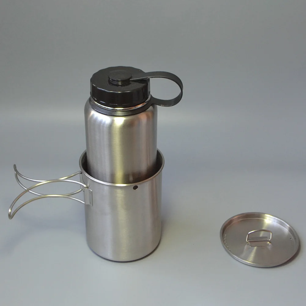 

Outdoor Camping Hiking Stainless Steel Water Bottle Coffee Cup Kettle Set Camping Hiking Equipments Accessories Outdoor Tools