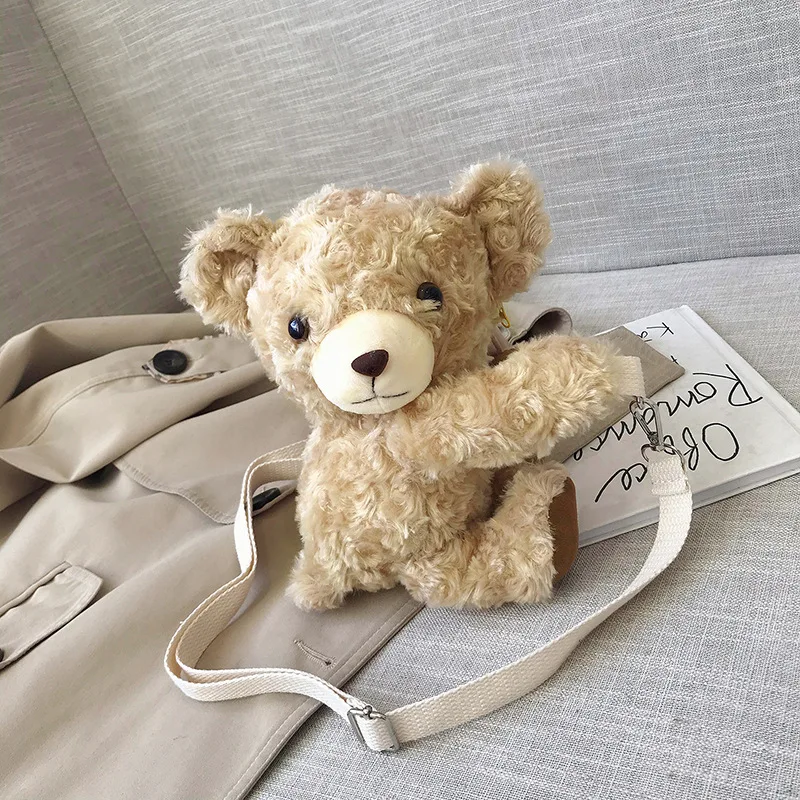 

Plush bag women 2022 autumn/winter new Japanese and Korean cartoon cute young women's shoulder bag cute bear toy crossbody bag