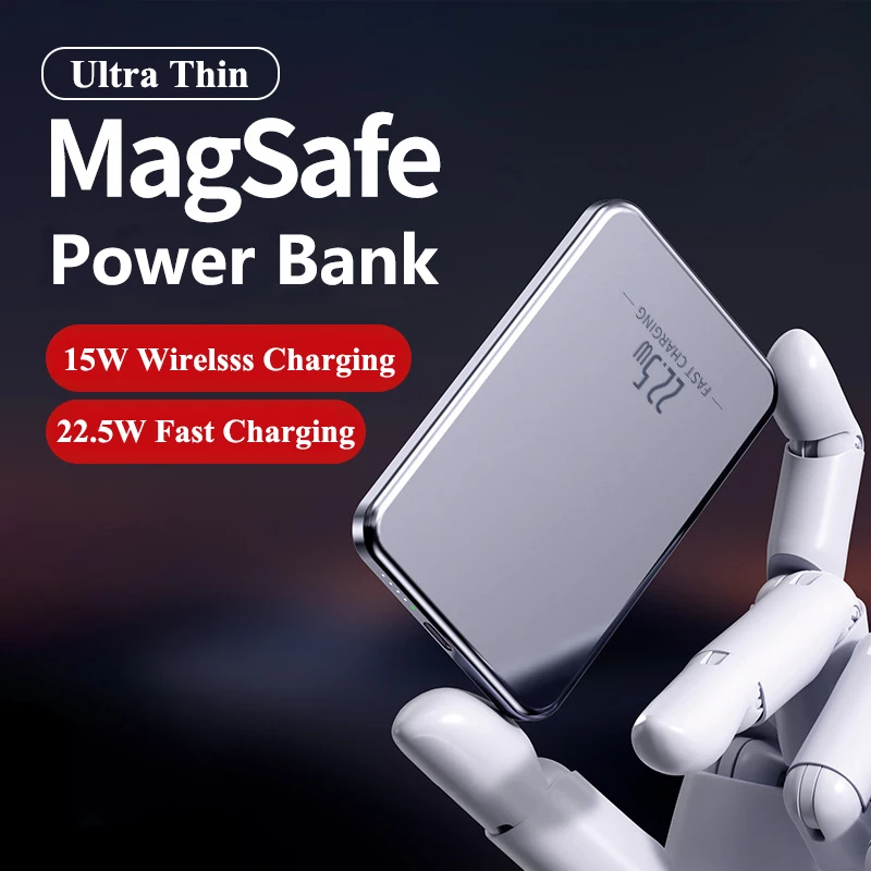 Магнитное беспроводное зарядное устройство 15 Вт Power Bank 10000 мАч PD20W Powerbank с быстрой