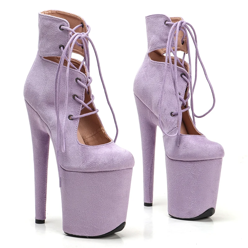 Leecabe 20CM/8Inch Suede Upper  Women's Platform disco party High Heels Shoes Pole Dance boot