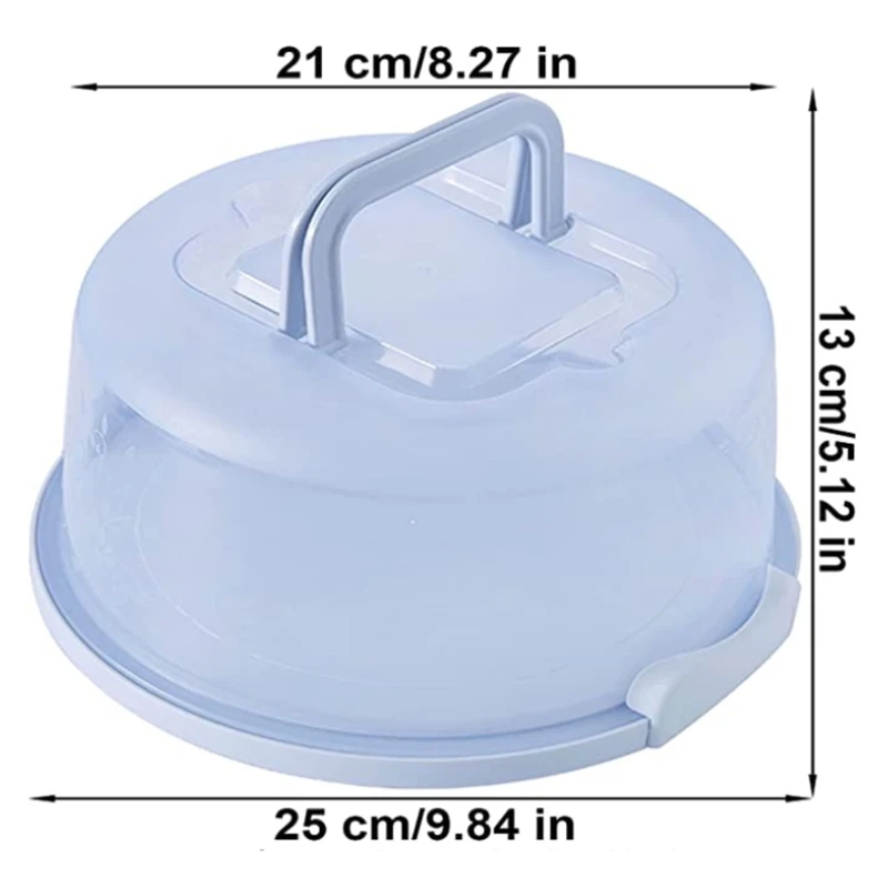 Cake Storage Box Cover Case Plastic Round Container Dessert Cupcake Carrier Server Tray Kitchen Tool 8 inch color transparent images - 6