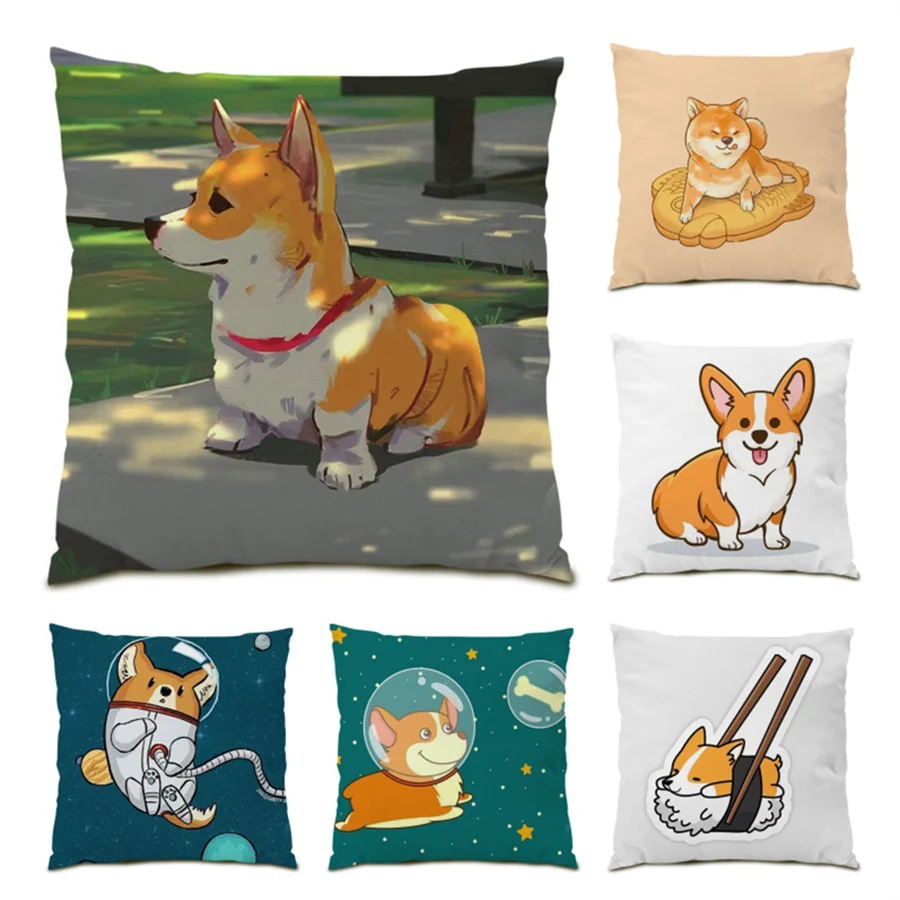 

Sofa Decorative Pillow Cases Vintage Polyester Linen 45x45 Cushions Covers Cute Decoration Home Decor Animals Velvet Cover E0450