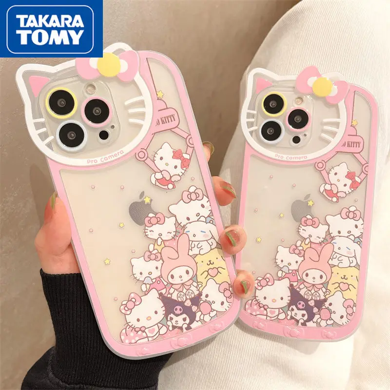 

TAKARA TOMY Hello Kitty for IPhone 12 12 Pro 12 Pro Max Cartoon Cute Cover IPhone11 Pro Max X XS MAX XR Silicone Clear Case