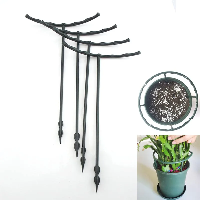 

4x DIY Plant Support Ring Frame Garden Mini Climbing stand holder Vegetables Plastic Bracket Trellis Flower growing Garden Tool