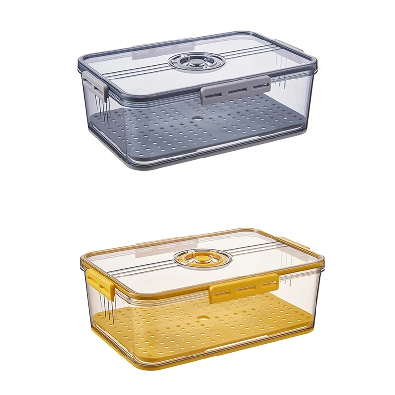 

Kitchen Food Organizer Container PET Seal Stable Cans For Fridge High-Capacity Eggs Vegetable Fruit Storage Box