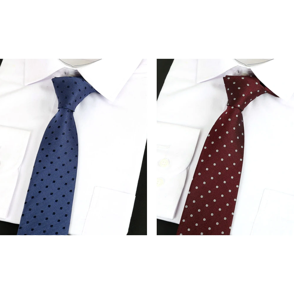 

Men's 100 Silk Tie jacquard Cravat Polka dots Blue Necktie Purple Red For Suit Shirt Business Office High density Waterproof