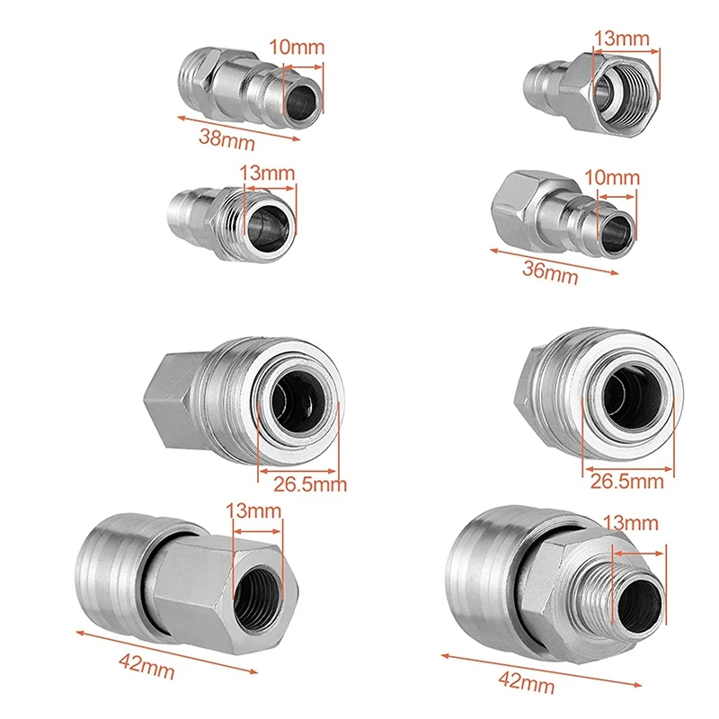 10 шт. евросоединители для шланга воздушной линии фитинги компрессора Резьба BSP 1/4
