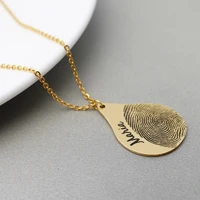 fingerprint necklace personalized name necklace memorial actual fingerprint jewelry gift for grandma
