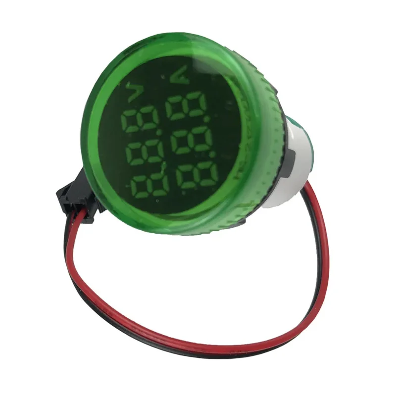 DIY AD101-22VAM mini circular design highlight digital display signal lamp type 0A-100A/50-500V AC voltage and current watch wit