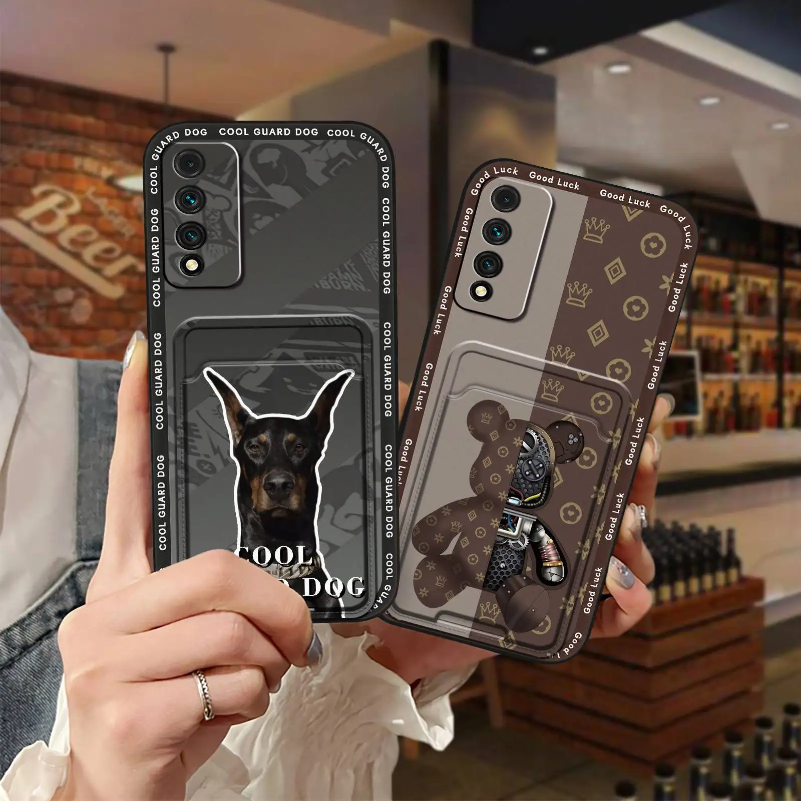 Противоударный чехол для телефона с отделением карт Huawei Nzone S7 Pro 5G/Honor Play5T защитный