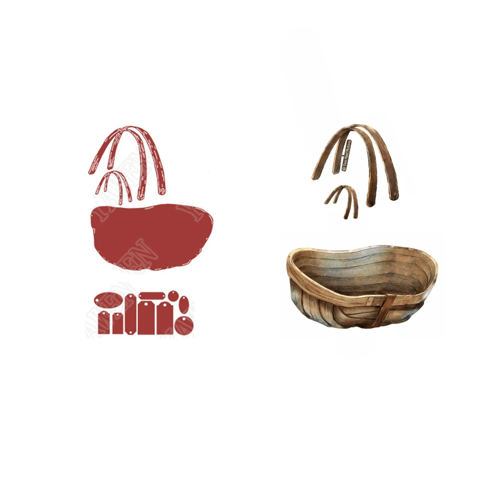 

Basket Of Blooms Reflections Printed 2022 New Arrival Metal Cutting Dies Decoration For Scrapbooking Craft Diy Album Template