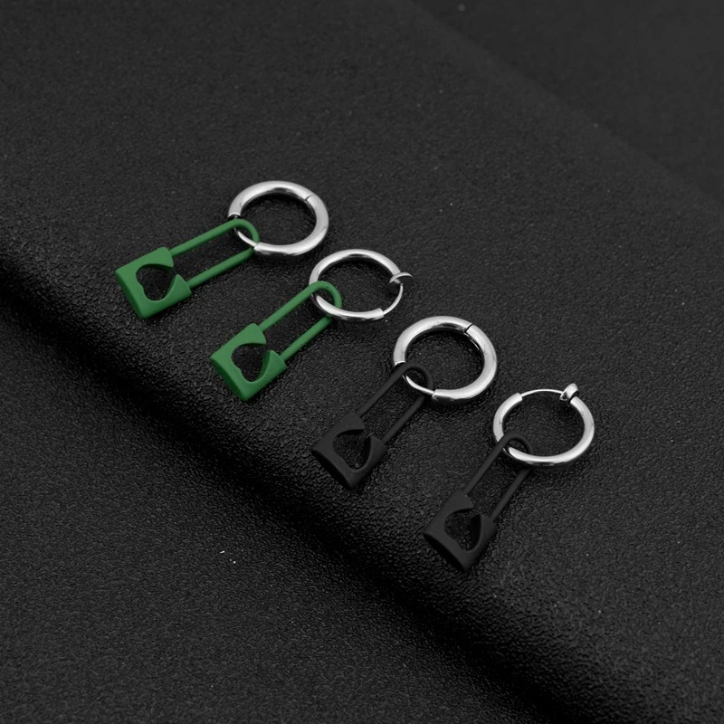 

Design Personality Punk Heart Stainless Steel Pin Earrings For Women Men Street Party Jewelry Gift Europe Unusual Ear Rings
