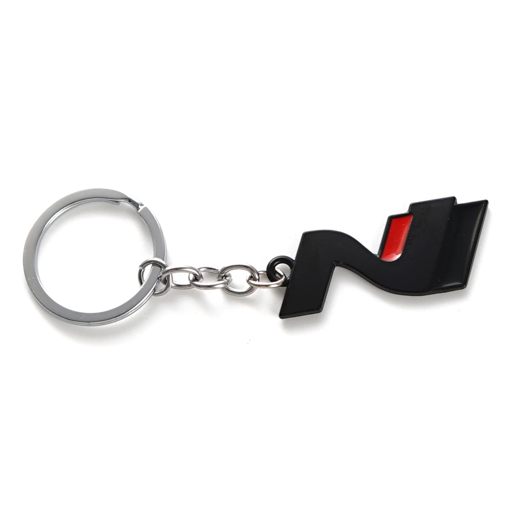 

Black Red N Car Keychain Key Chain Key Ring for Hyundai i10 i20 i30 Kona Veloster Sonata Tucson DN8 Elantra AD Avante