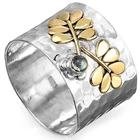 Богемное серебряное кольцо с листьями для женщин и мужчин, винтажные широкие кольца в стиле панк, модные аксессуары, Свадебные обручальные украшения, подарок